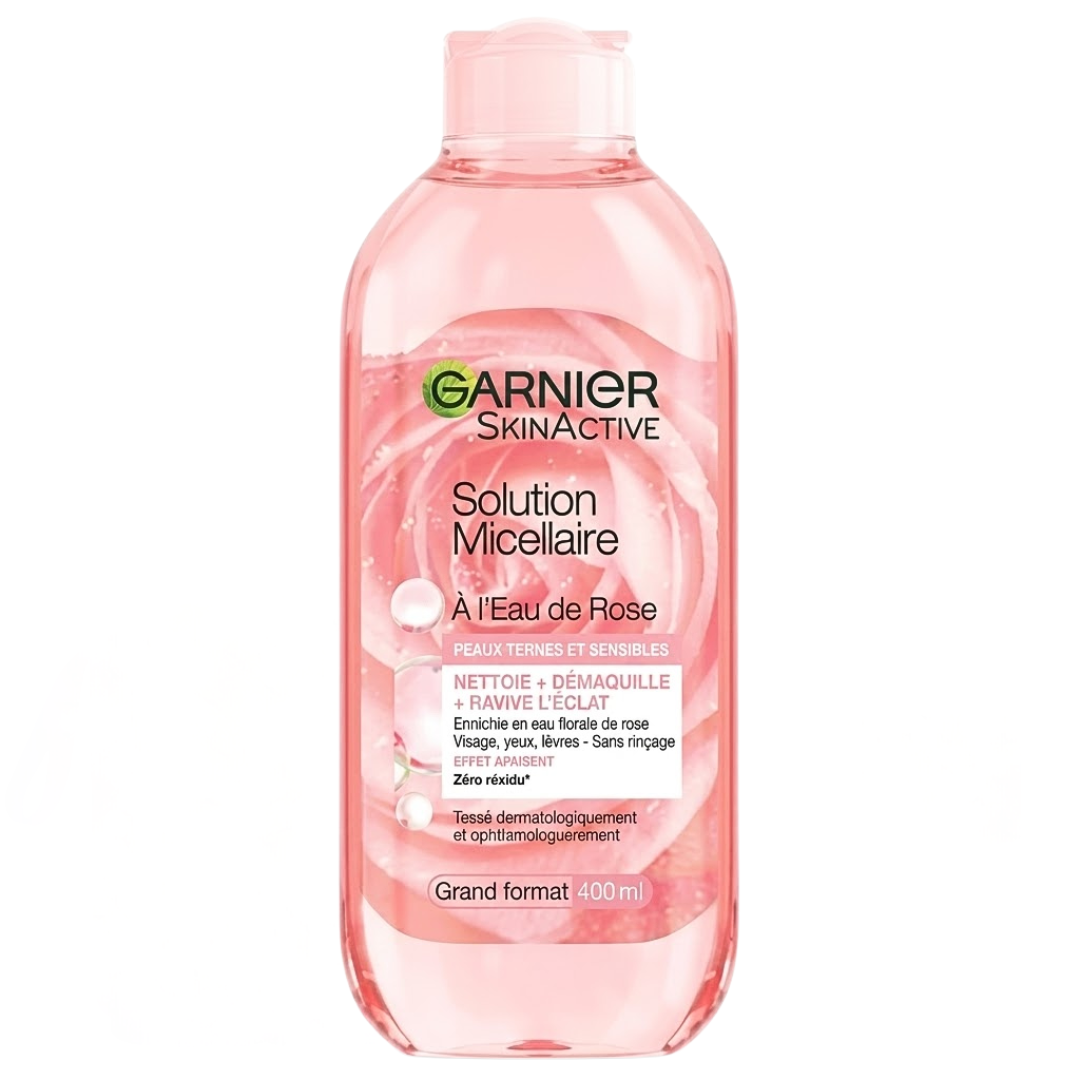 Garnier-Solution-Micellaire-Rose-400ml.png Garnier Solution Micellaire A L'eau De Rose 400ml – Image 1