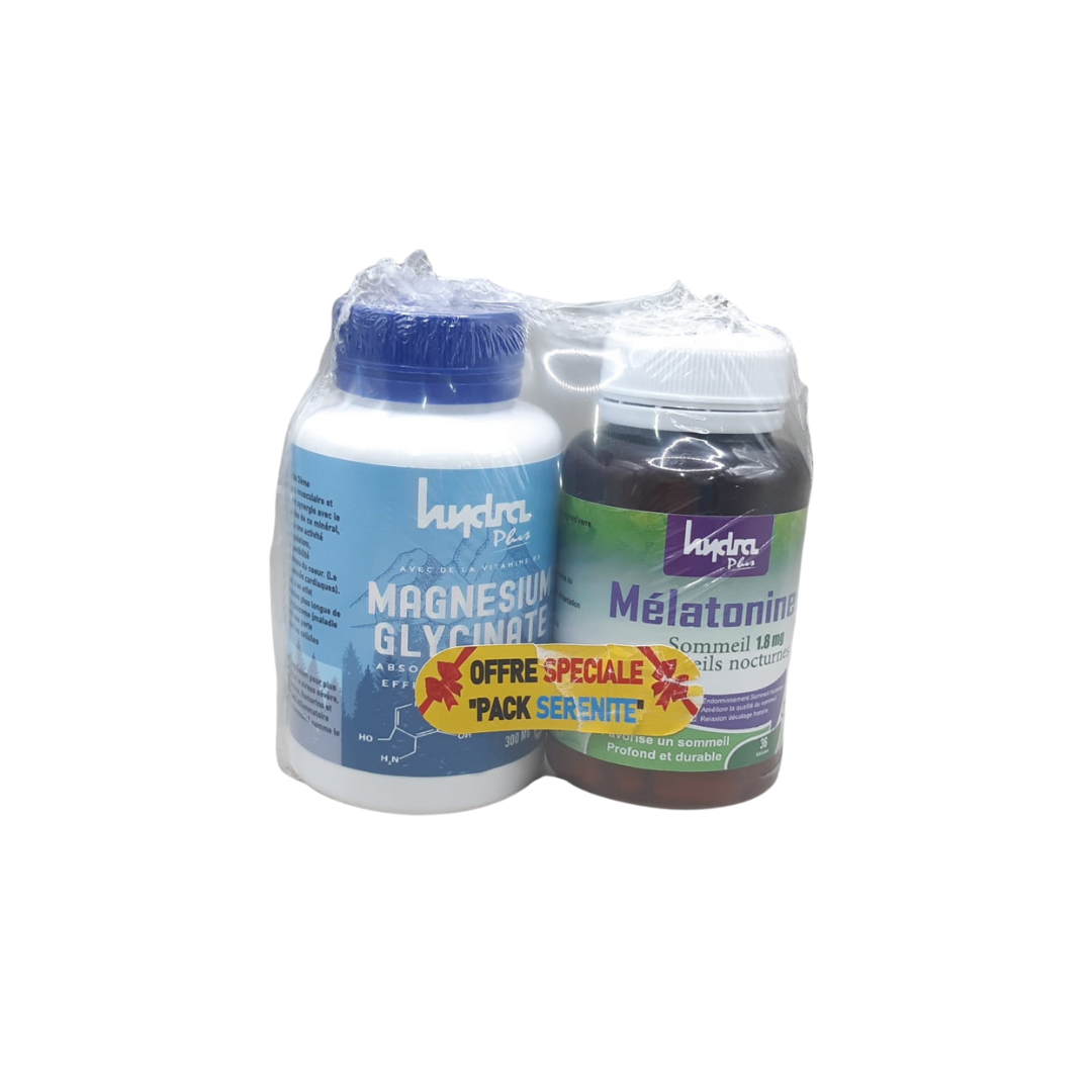 Hydra-Plus-Magnesium-Gly-60gelulesMelatonine-36gelule-Pack-Serenite.png Hydra Plus Magnesium Glycinate 60gelules+Melatonine 36 Gelule Pack Serenite – Image 1