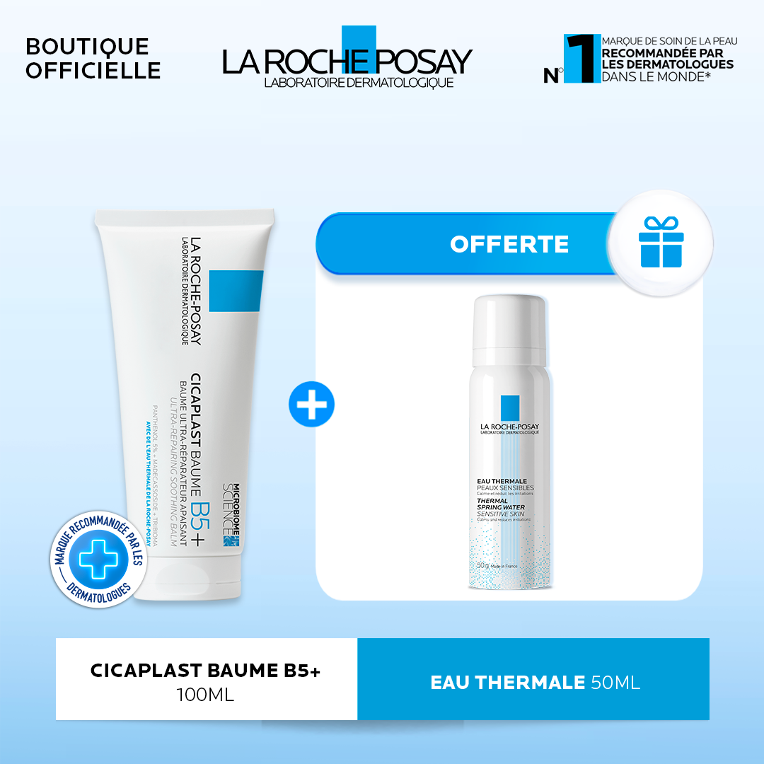 LRP-1-5.png La Roche-Posay Cicaplast Baume Cicatrisant B5+ Peau Fragilisée | 100ml = Eau Thermale 100ml Offerte – Image 1