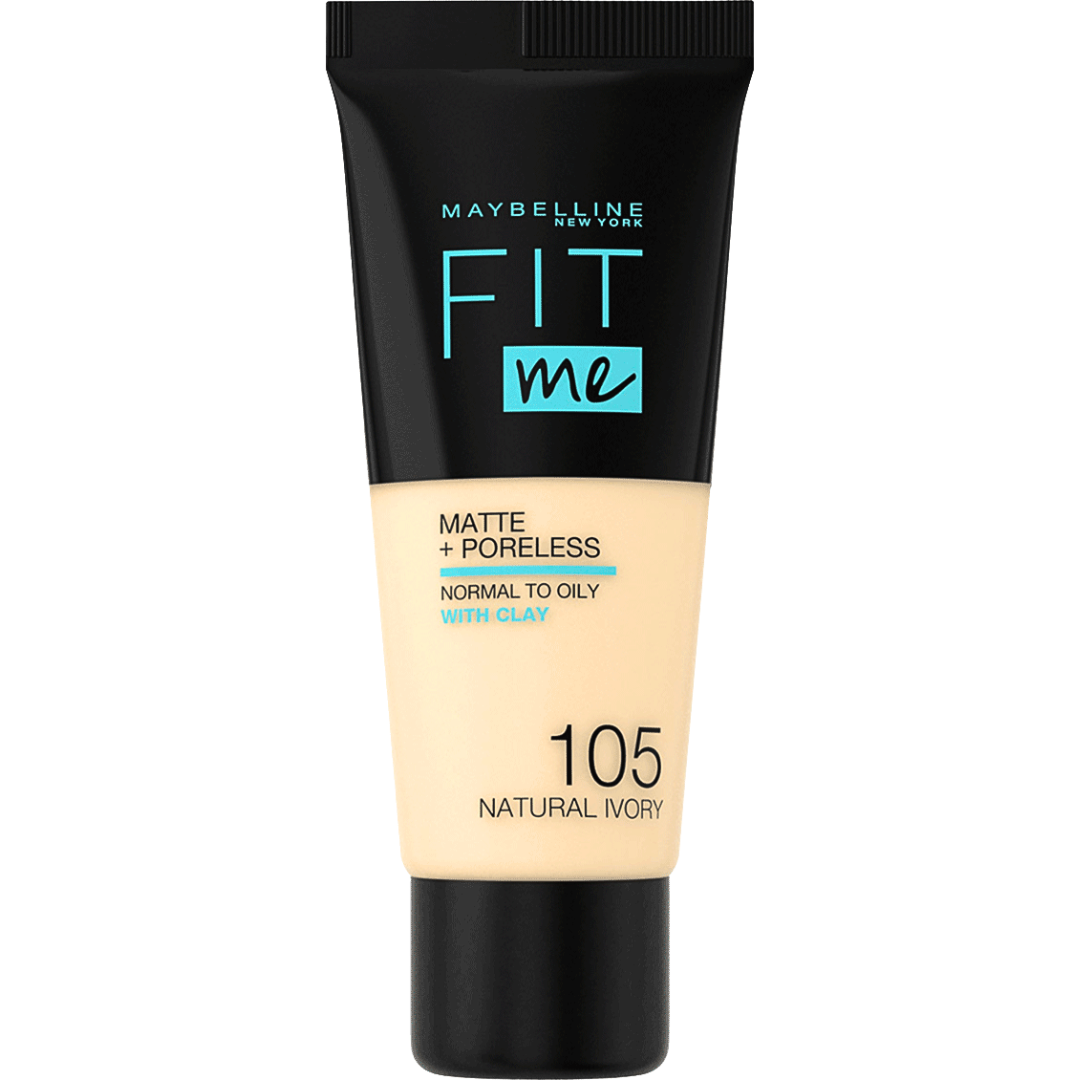 Maybelline-Fit-Me-MattePoreless-105-30ml.png Maybelline Fonds De Teint Fit Me Matte+Poreless 105 30ml – Image 1
