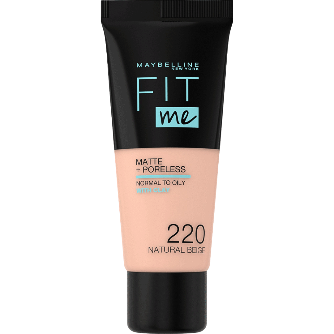 Maybelline-Fit-Me-MattePoreless-220-30ml.png Maybelline Fonds De Teint Fit Me Matte+Poreless 220 30ml – Image 1