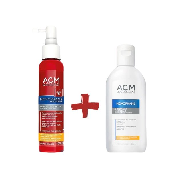 Novophane-Lotion-Reactional-100mlShamp-energisant-pack-1.jpg Novophane Lotion Reactional 100ml + Shampoing Energisant Pack – Image 1