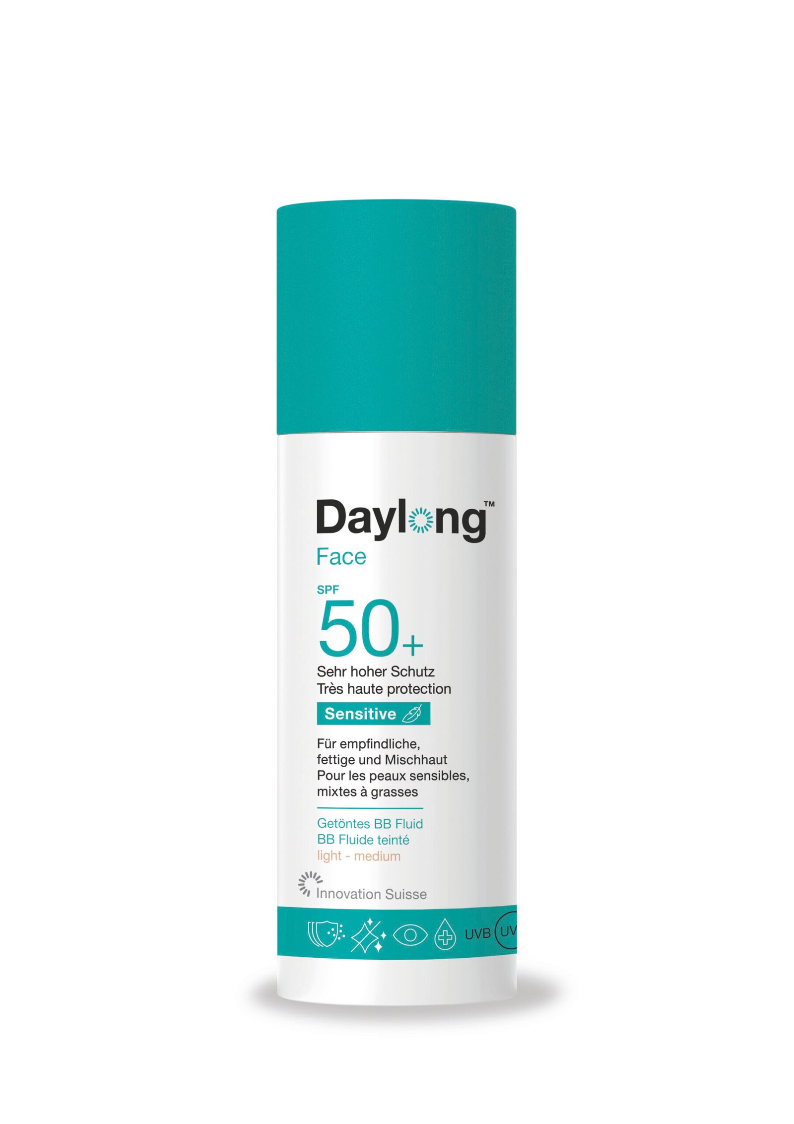Prim1_Daylong_sensitive_face-BBFluid_50_50ml.jpg DAYLONG FACE SENSITIVE BB FLUIDE TEINTE SPF 50+ 50 ML – Image 1
