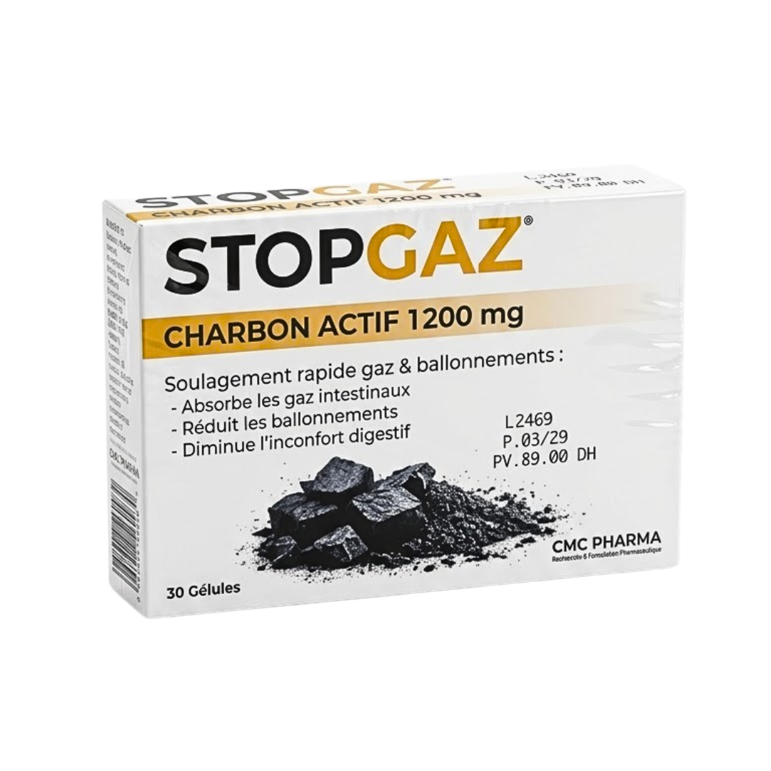 STOPGAZ-Charbon-Actif-1200mg-30-gelules-1.png STOPGAZ Charbon Actif 1200mg 30 Gelules – Image 1