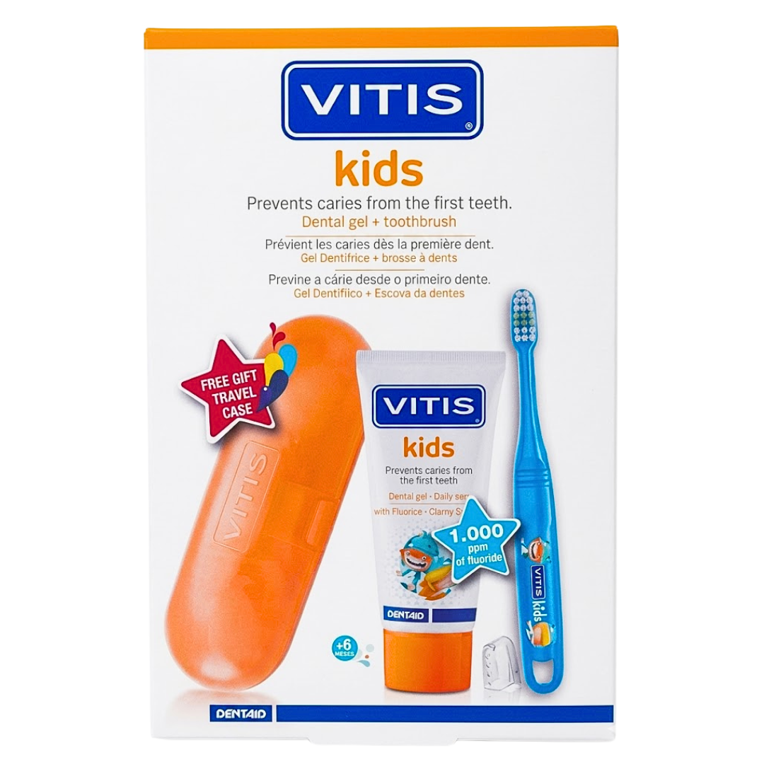 Vitis-Kids-Gel-DentiftriceBrosse-a-dents-6Mois-Pack-.png Vitis Kids Gel Dentiftrice+Brosse A Dents +6Mois Pack – Image 1