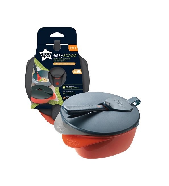 tommee-tippee-lot-de-2-bols-avec-couvercle-et-cuillere-6m.jpg Tommee Tippee 2 Bols avec Couvercle et Cuillère – Image 1