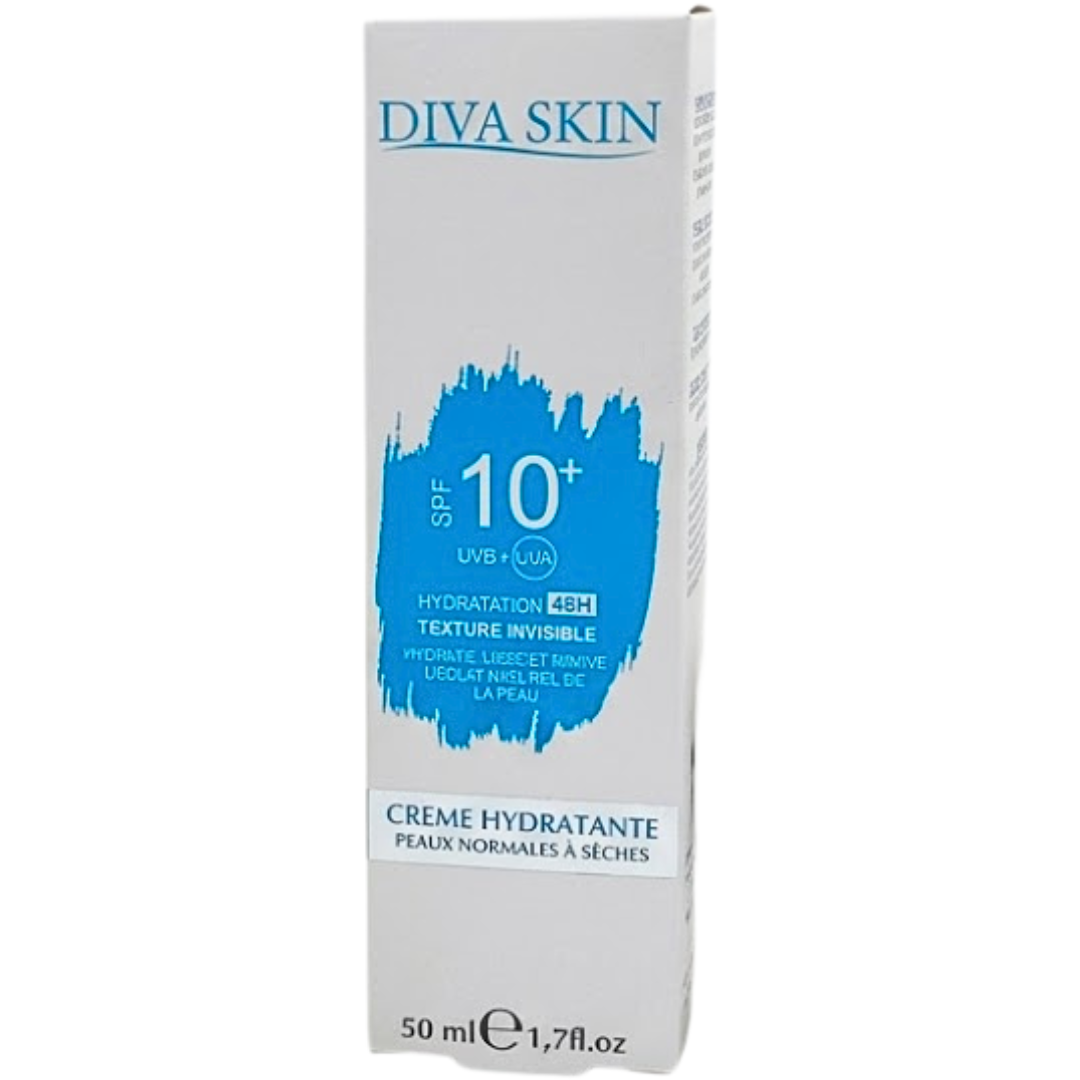 Diva-Skin-Creme-Hydratante-P.Seches-Spf10-50ml.png Diva Skin Creme Hydratante Peaux Seches Spf10+ 50ml – Image 1