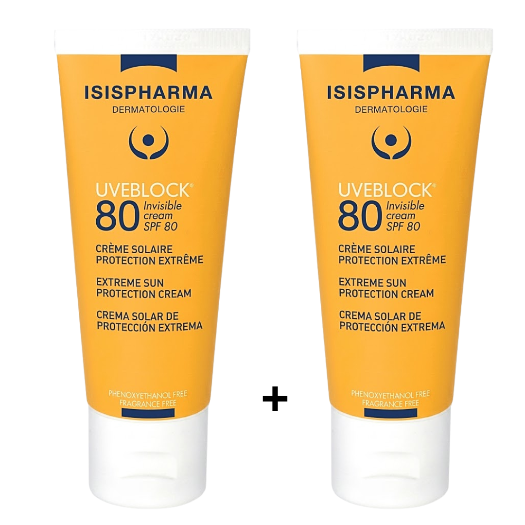 Isis-Uveblock-80-Teinte-spf80-240ml-Pack.png Isispharma Uveblock 80 Teinte Spf80 2 x 40ml Pack – Image 1