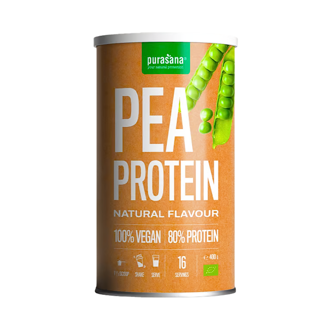 Purasana-Protein-80-Pois-Naturel-400g.png Purasana Protein 80% Pois Naturel 400g – Image 1