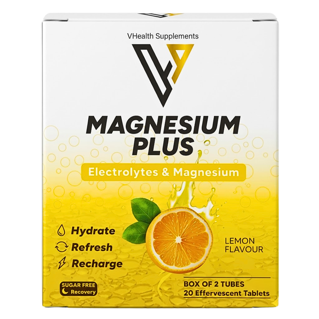 Vhealth-Maghnesium-Plus-Lemon-Box-of-2-Tubes.png Vhealth Maghnesium Plus Lemon Box of 2 Tubes 20Tablets – Image 1