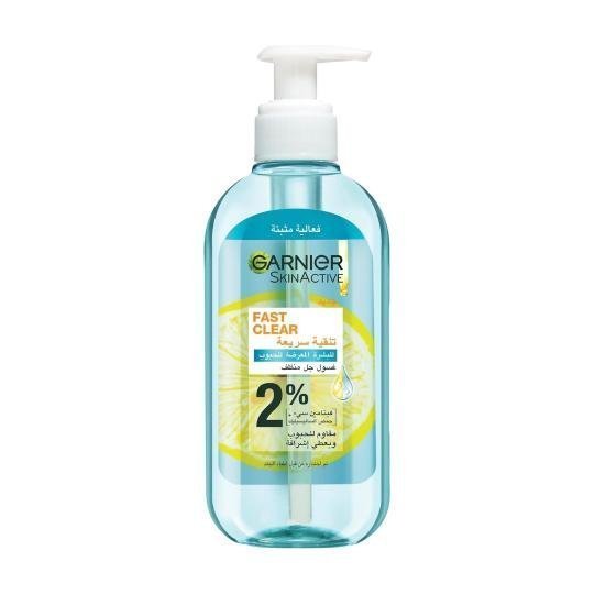 3600542528115_1-1.jpg GARNIER Skin Active Fast Clear Gel Nettoyant Moussant Anti Acné avec de l'Acide Salicylique - 200ml – Image 1