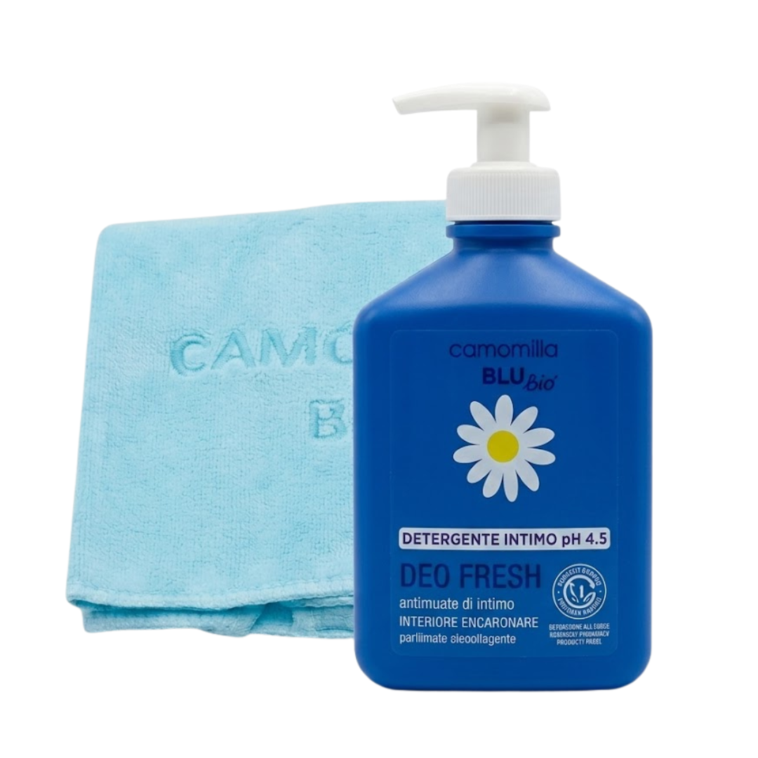 Camomilla-Blu-Deo-Fresh-300mlServiette-Trousse.png Camomilla Blu Deo Fresh 300ml+Serviette Trousse – Image 1