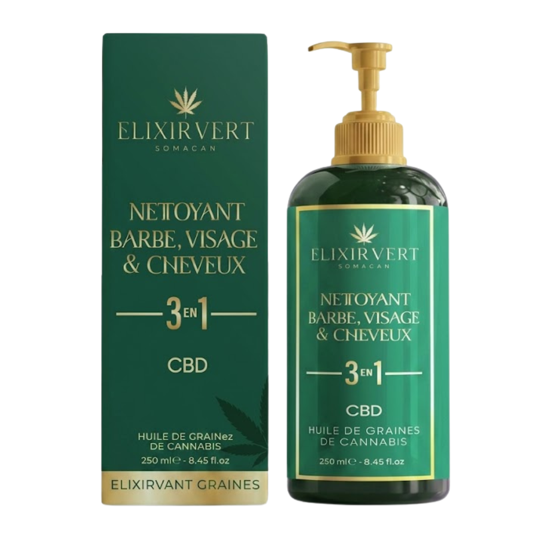 Elixir-Vert-Nettoyant-3en1-Barbe-Visage-Cheveux-250ml.png Elixir Vert Nettoyant 3en1 Barbe & Visage & Cheveux 250ml – Image 1