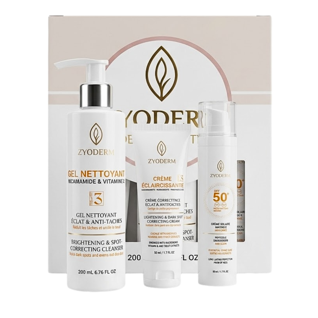 Filorga-Coffret-Uv-Cellu-Cr-Solaire-Anti-AgeTime-Filler-Int-Serum-5ml-1.png Zyoderm Dermawhite Creme Eclaircissante+Creme Solaire Invisible+Gel Nettoyent Coffret – Image 1