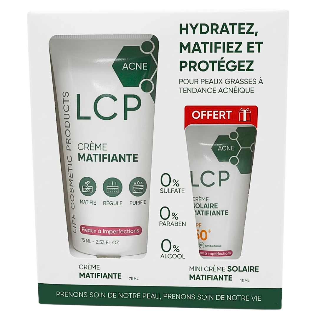 LCP-creme-matifiante-75mlEcran-solaire-spf50-15ml-pack.png LCP Creme Matifiante 75ml+Ecran Solaire Spf50+ 15ml Pack – Image 1