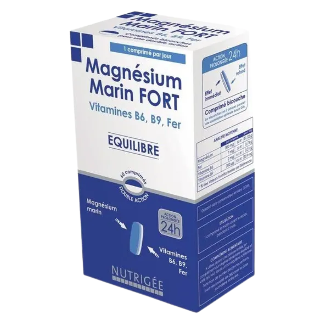 Nutrigee-Magnesium-Marin-Fort-Vitamines-b6-b9-Fer-30-comprimes.png Nutrigee Magnesium Marin Fort & Vitamines B6 B9 Fer 30 Comprimes – Image 1
