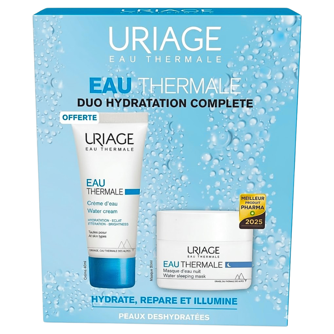 Uriage-Eau-thermal-duo-pack-creme-deau-40mlmasque-deau-Nuit-50ml.png Uriage Eau Thermal Creme D'eau 40ml+Masque D'eau Nuit 50ml Duo Pack – Image 1