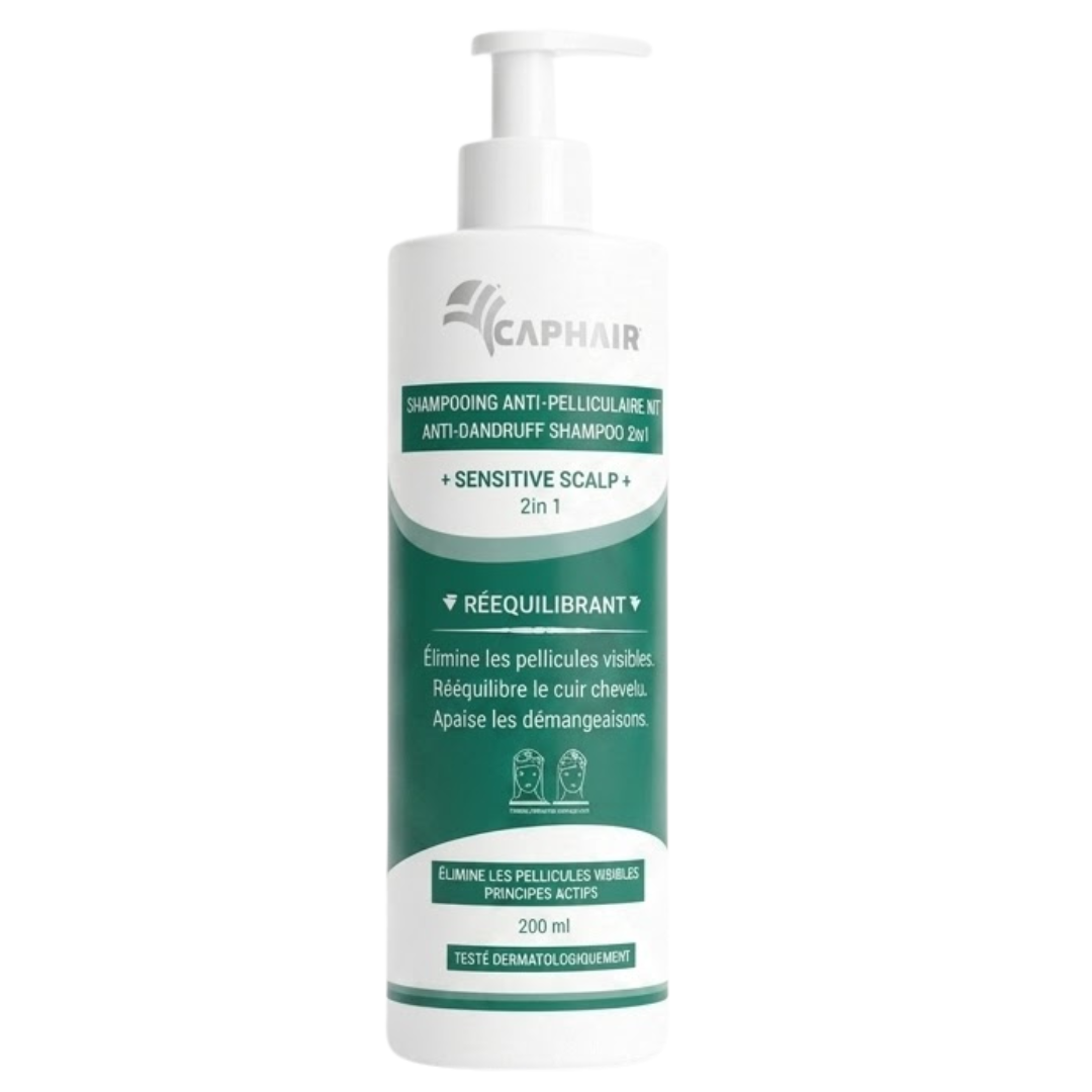 Caphair-Shampoing-Anti-Pelliculaire-Ds-200ml.png Caphair Shampoing Anti Pelliculaire 200ml – Image 1