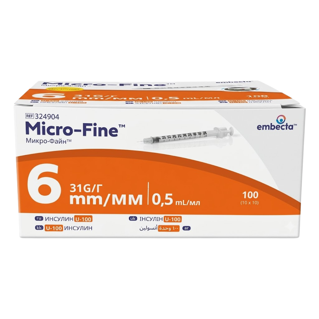 Embecta-Micro-Fine-Plus-Seringue-A-insuline-0.5ml31G6MM-100-Bte.png Embecta Micro-Fine Plus Seringue A insuline 0.5ml/31G/6MM 100 Boite – Image 1