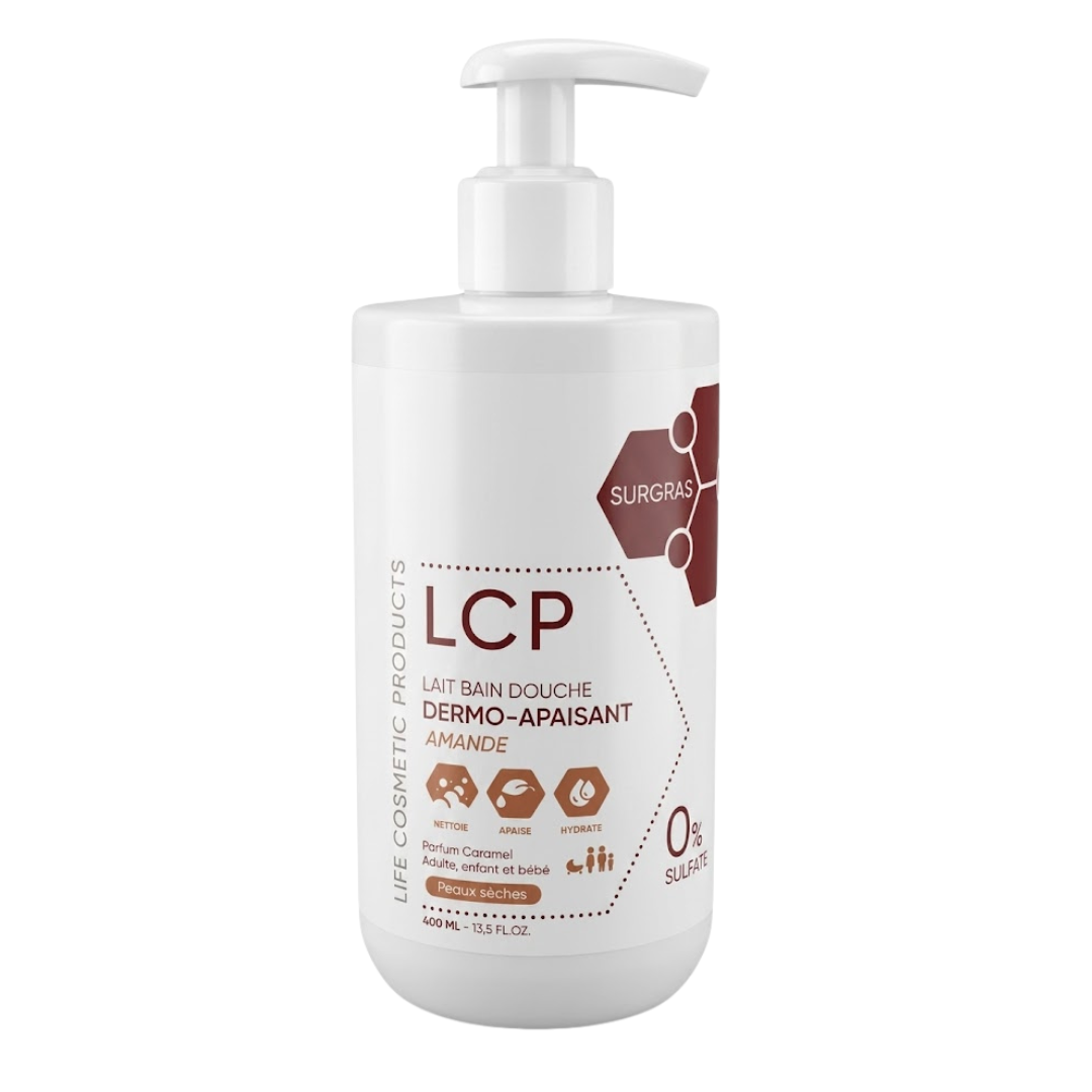 Lcp-Lait-Douche-Amande-Ps-400ml-1.png LCP Lait Douche Amande Peaux Seches 400ml – Image 1