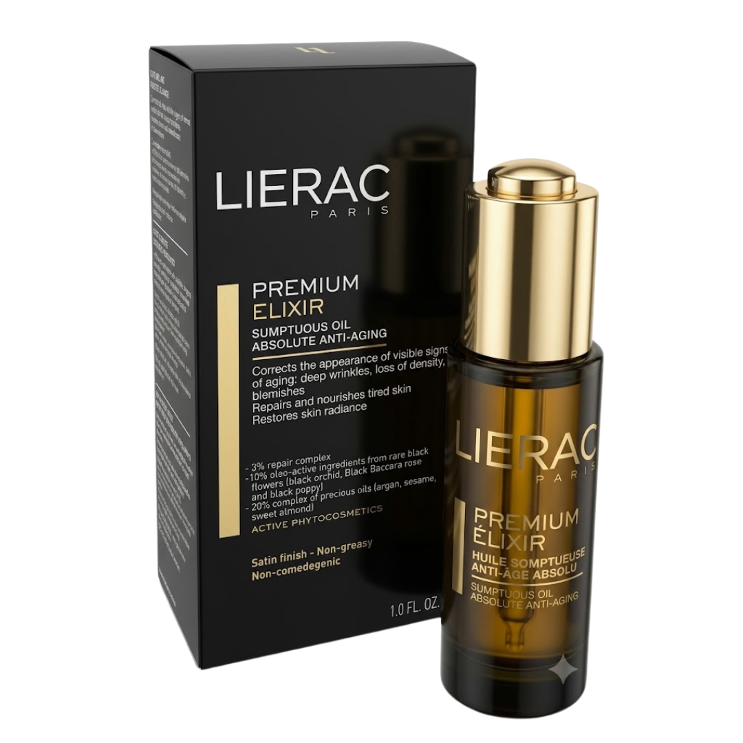 Lier-premium-elixir-huile-somptueuse.png Lierac Premium Elixir Huile Somptueuse 30ml – Image 1