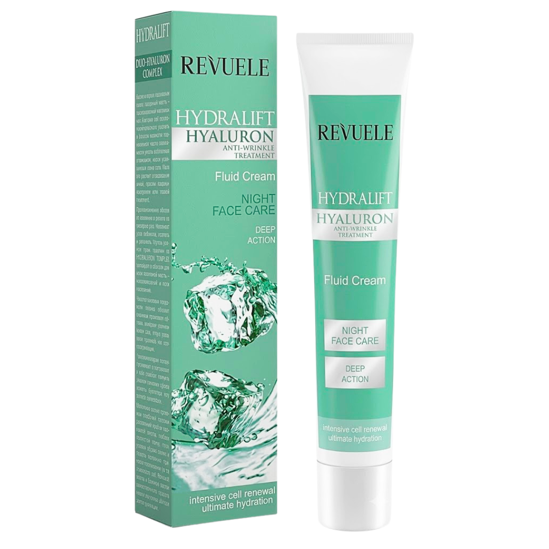 Revuele-Hydralift-Hyaluron-Night-Cream-Fluid-50ml.png Revuele Hydralift Hyaluron Night Cream Fluid 50ml – Image 1