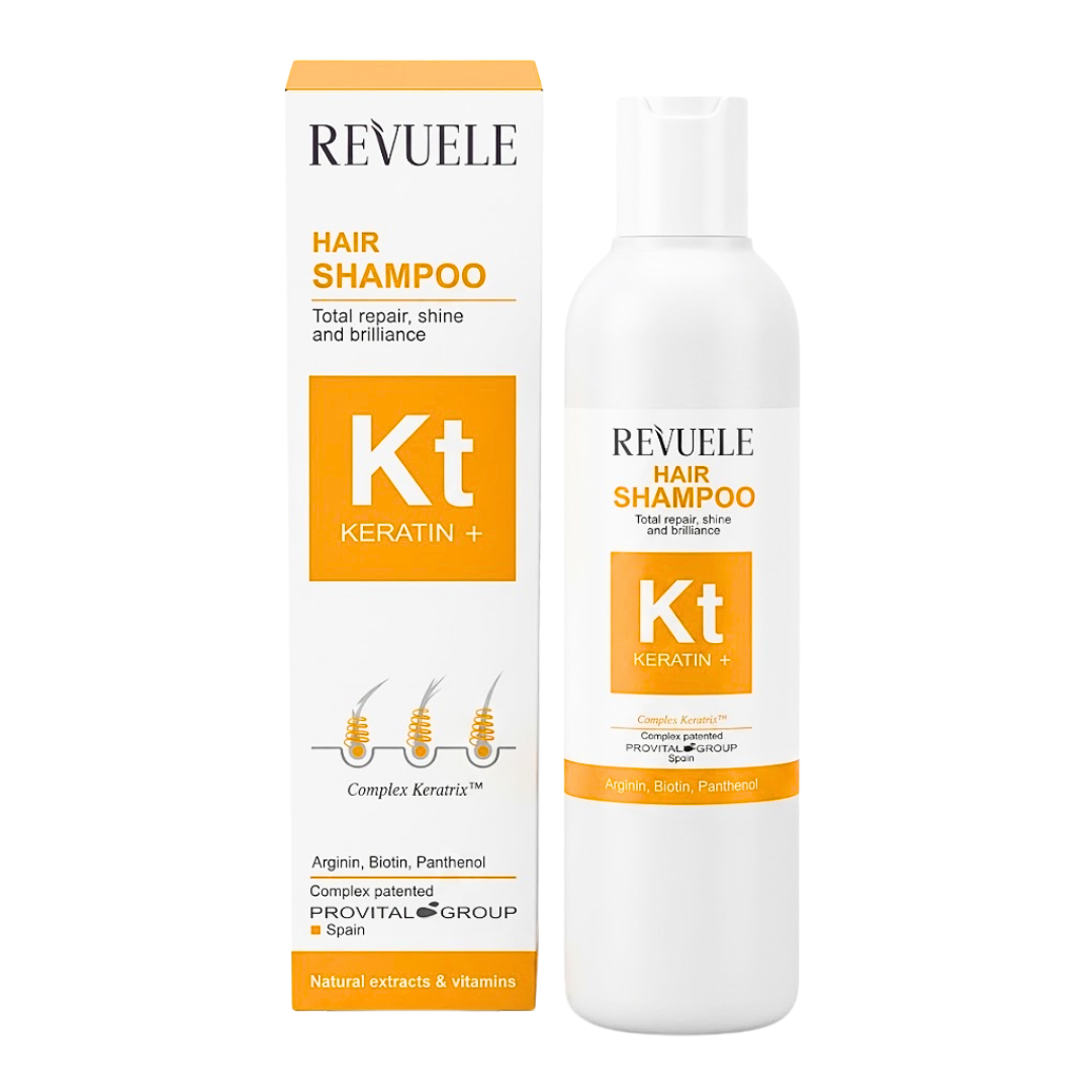 Revuele-KeratinHair-Shampoo-200ml.png Revuele Keratin+Hair Shampoing 200ml – Image 1
