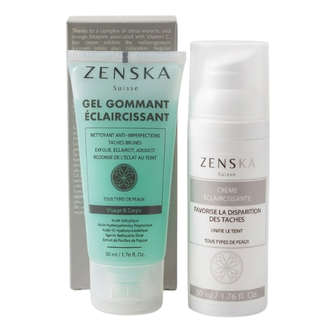 Zenska-Creme-Eclaircissante-50mlGel-Gommante-50ml-pack.png Zenska Creme Eclaircissante 50ml+Gel Gommante 50ml pack – Image 1