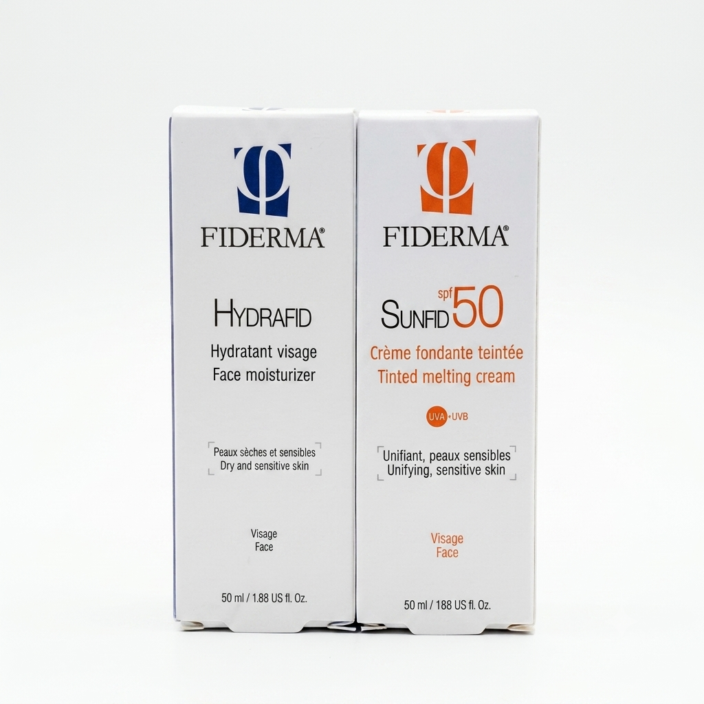 Gemini_Generated_Image_dr489ddr489ddr48.png Fiderma Hydrafid Creme Hydratant Visage 50ml+Sunfid Spf50+ 50ml Pack – Image 1