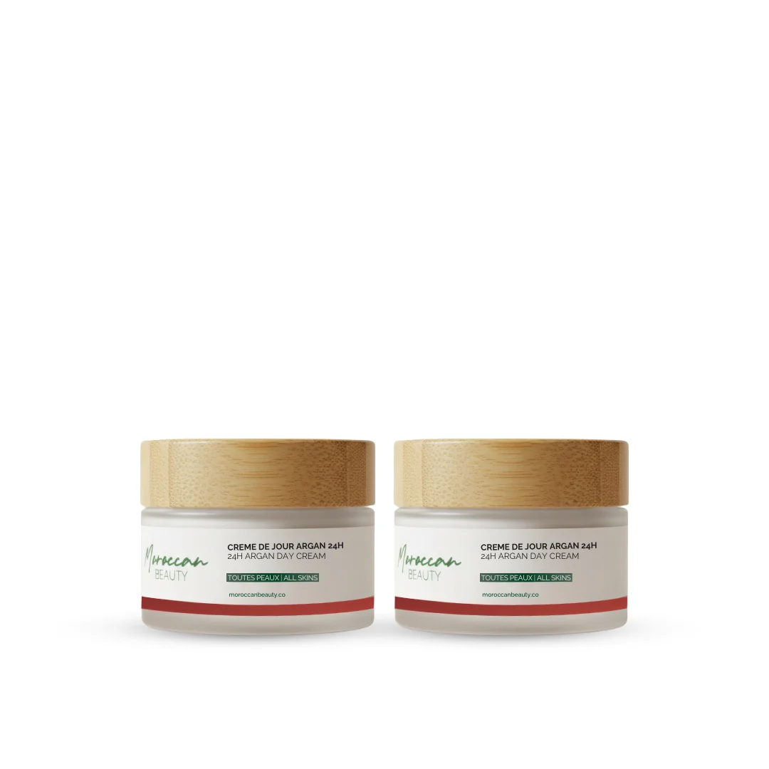Moroccan-Beauty-creme-de-jour-Argan-2x50ml-pack.webp Moroccan Beauty creme de jour Argan 2x50ml pack – Image 1