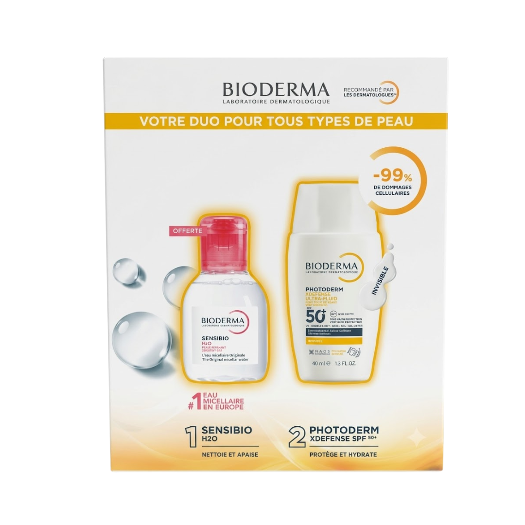 Photoderm-Xdefense-Ultra-Fluide-InvisibleSensibio-H2O-100ml-pack.png Bioderma Photoderm Xdefense Ultra Fluide Invisible+Sensibio H2O 100ml pack – Image 1