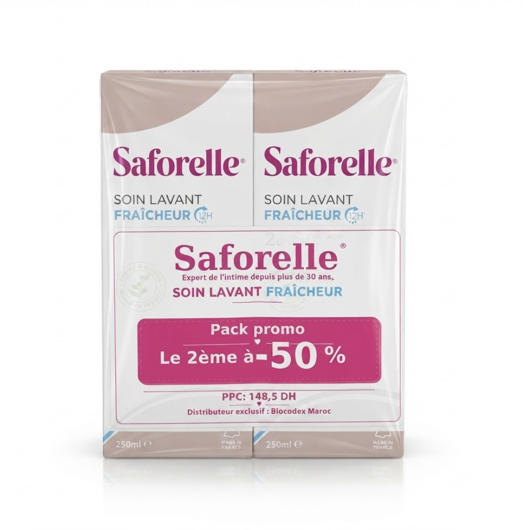 Saforelle-Soin-Lavant-Fraicheur-2x250ml-Pack-2eme-a-50.png Saforelle Soin Lavant Fraicheur 2x250ml Pack 2éme a -50% – Image 1