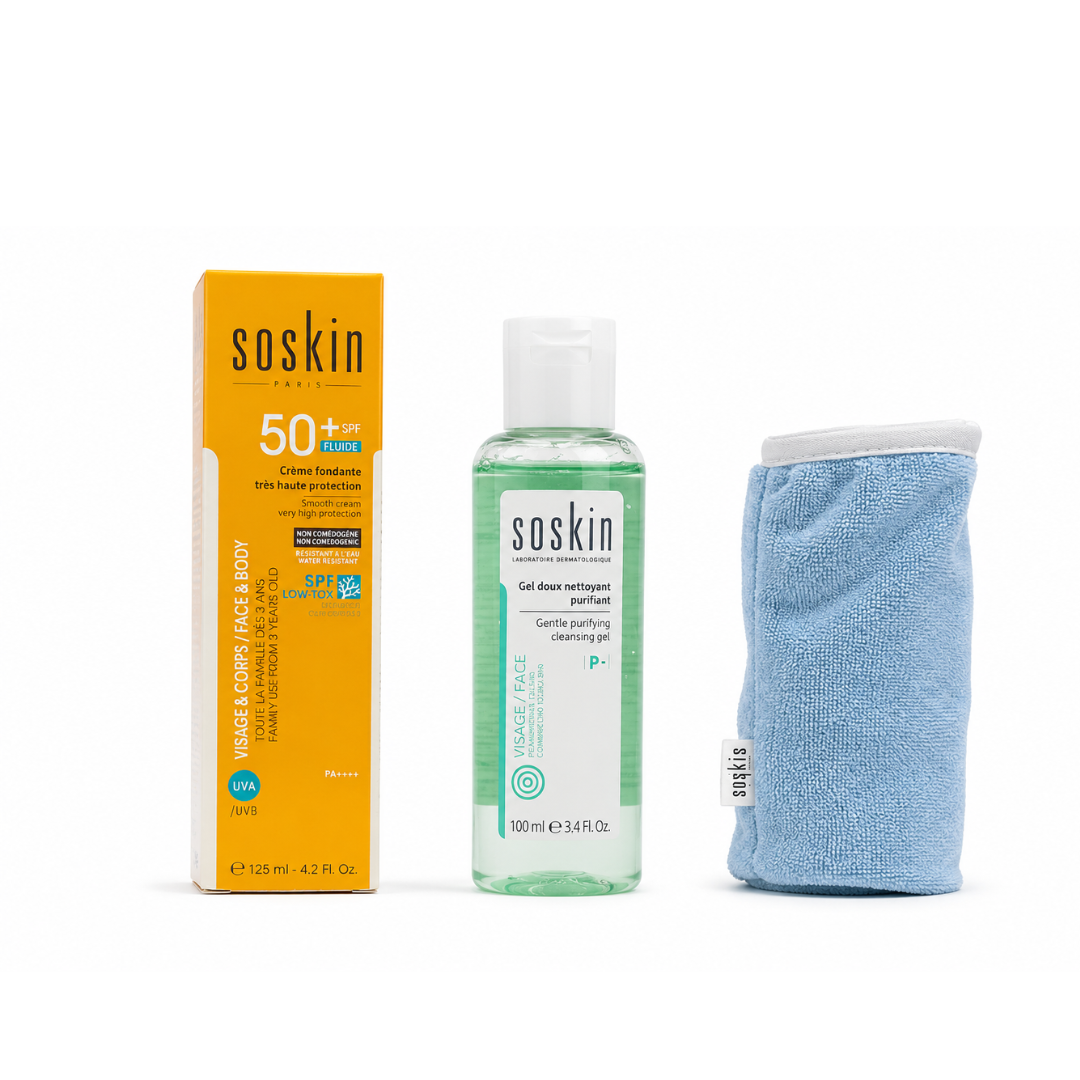 Soskin-Ecran-Fluide-Adultes-Enfants-125mlGel-100mlServiette-Pack.png Soskin Ecran Fluide Adultes & Enfants 125ml + Gel 100ml + Serviette Pack – Image 1