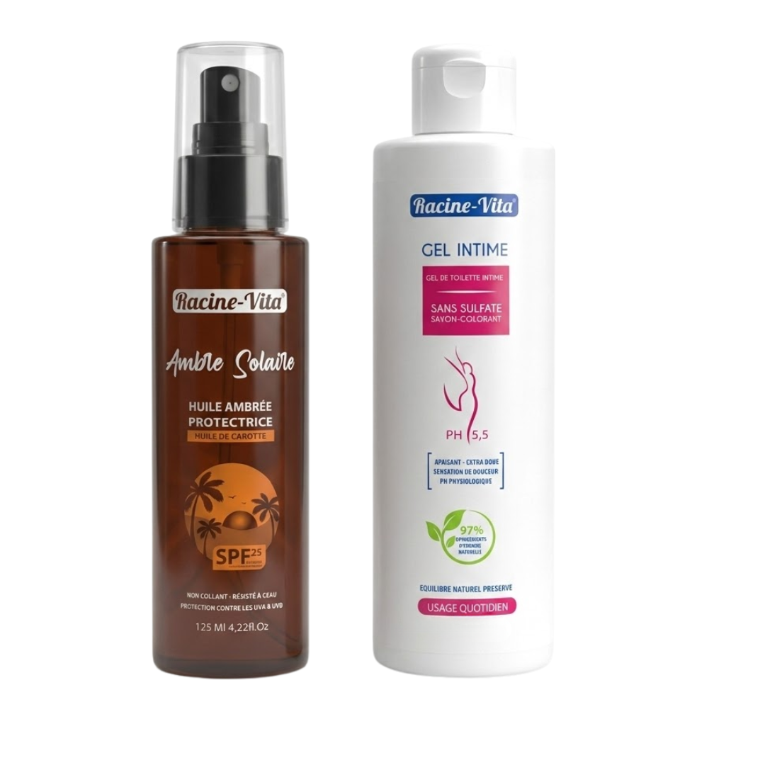 racine-vita-3.png Racine Vita Ambre Solaire Spf15 125ml+Gel intime Fraicheur Pack – Image 1