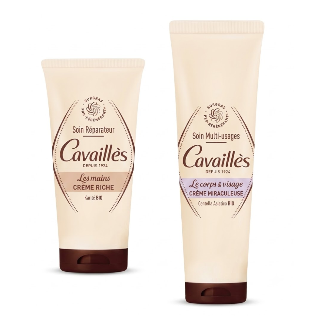 roge-cavailles-.png Roge cavailles Creme Miraculeuse 100ml+Creme Mains Riche 50ml Pack – Image 1