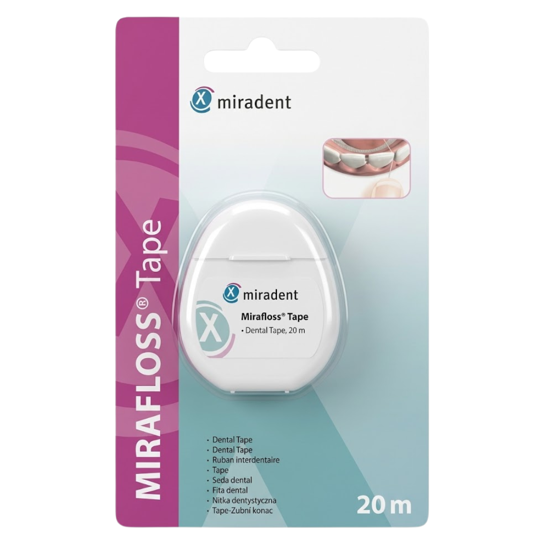 Miradent-Mirafloss-Tape-Dental-20m.png Miradent Mirafloss Tape Dental 20m – Image 1