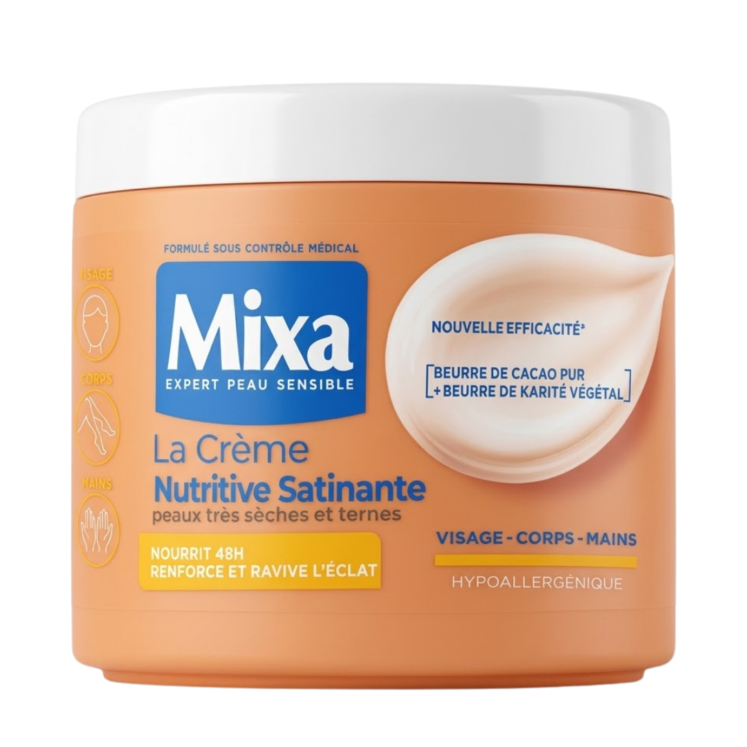 Mixa-Peaux-Metissees-400ml.png Mixa Peaux Metissees Creme Nutritive Satinante 400ml – Image 1