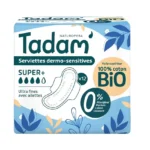 Tadam Serviette Ultra Coton Bio Super+ 12 unités