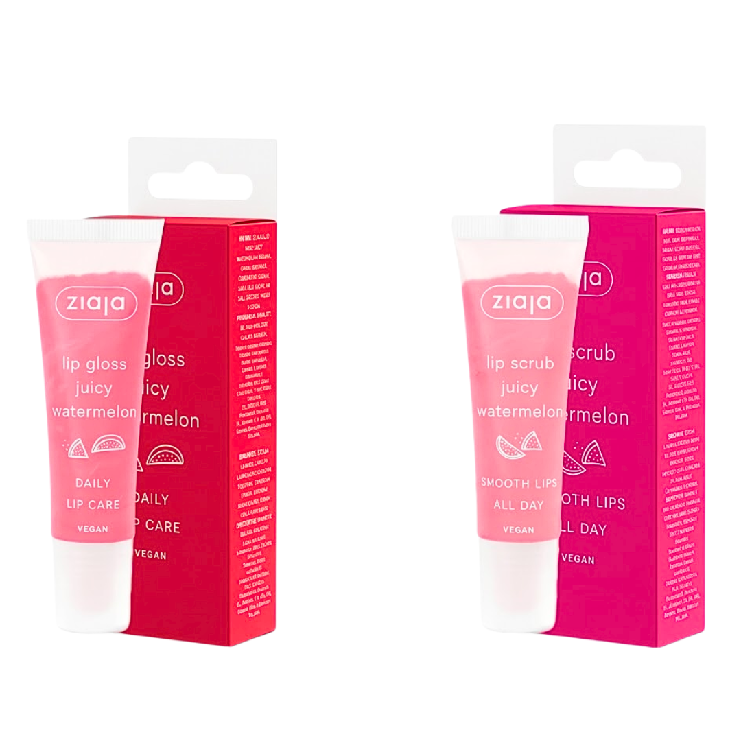 Ziaja-Gloss-a-Levres-a-La-Pasteque-12mlGommage-Levres-12ml-Pack.png Ziaja Gloss A Levres A La Pasteque 12ml+Gommage Levres 12ml Pack – Image 1