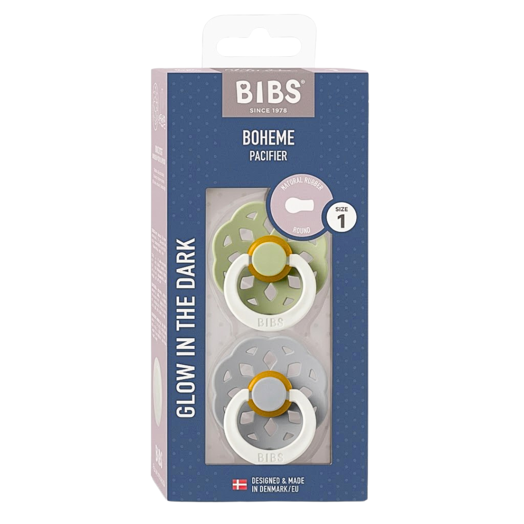 Bibs-2-Suc-Boheme-Glow-Ronde-Sage-Cloud-Size-1-0m.png Bibs 2 Sucettes Boheme Glow Ronde Sage / Cloud Size 1 +0m – Image 1