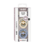 Bibs 2 Sucettes Colour Round Eloise Dusty Blue Mix Size 1 +0Mois