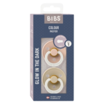 Bibs 2 Sucettes Colour Round Glow Blush / Vanilla Size 1 +0mois