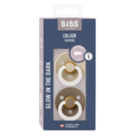 Bibs 2 Sucettes Colour Round Glow Dark Oak / Vanilla Size 1
