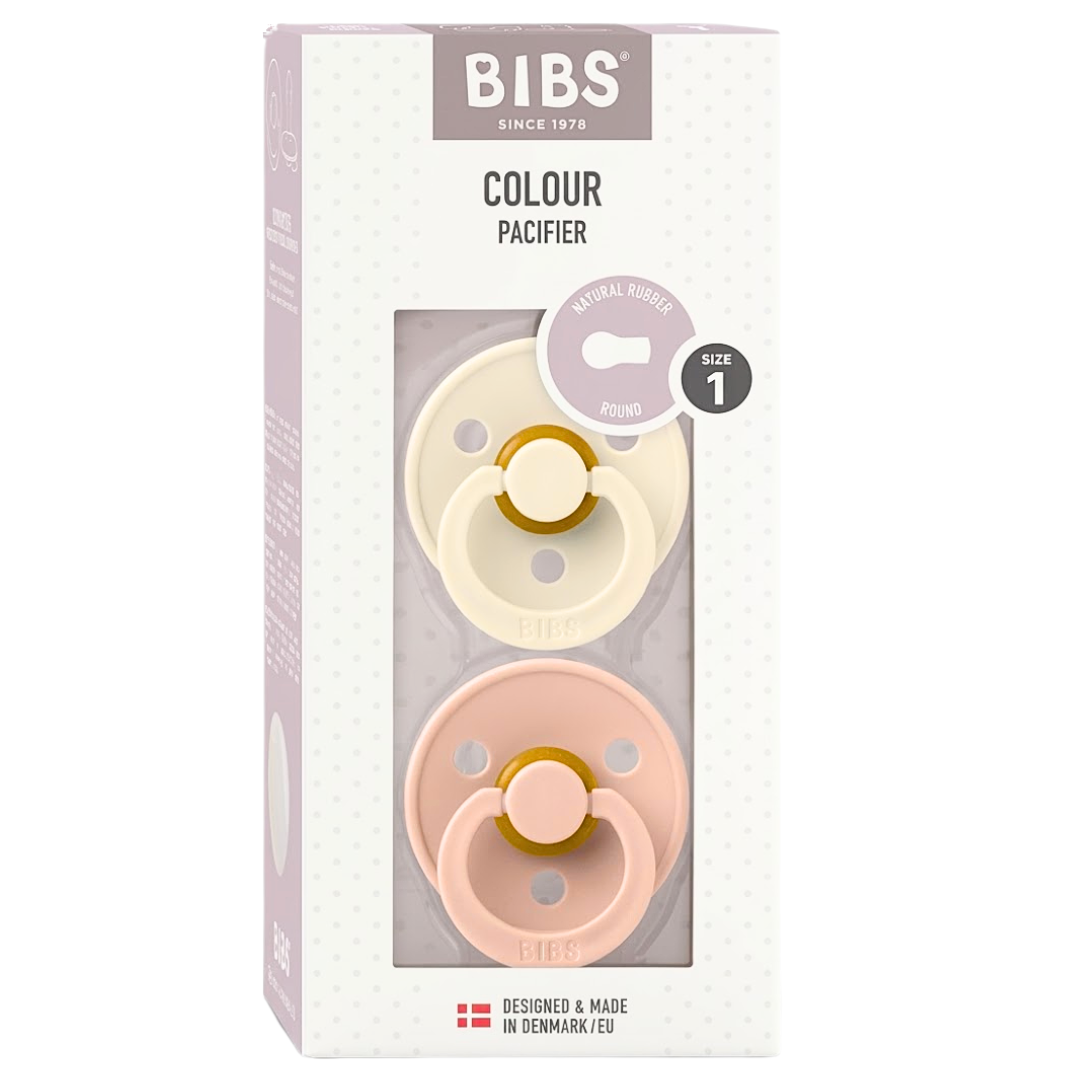 Bibs-2-Suc-Colour-Round-IvoryBlush-Size-1-0m.png Bibs 2 Sucettes Colour Round Ivory/Blush Size 1 +0mois – Image 1