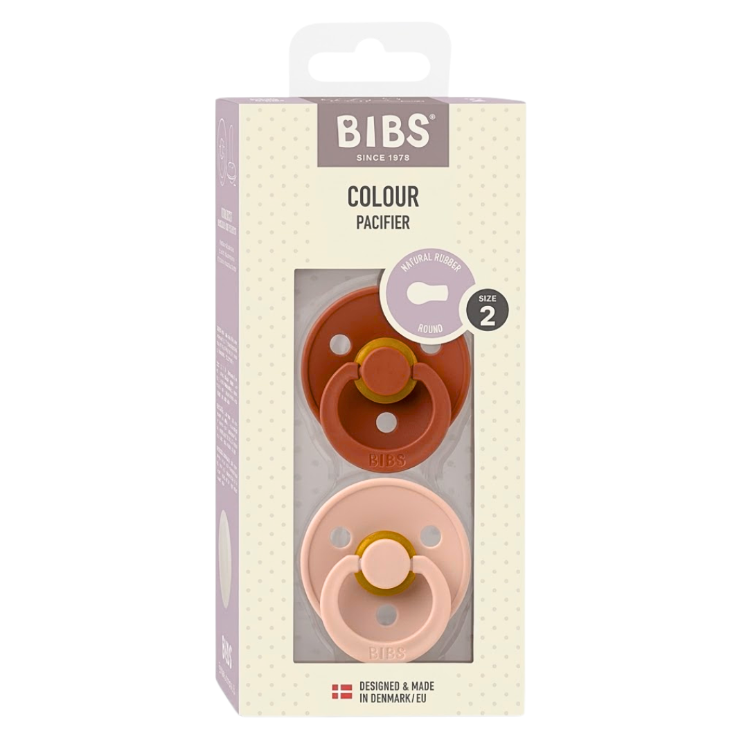 Bibs-2-Suc-Colour-Round-WoodchuckBlush-Size-2-6m.png Bibs 2 Sucettes Colour Round Woodchuck/Blush Size 2 +6mois – Image 1