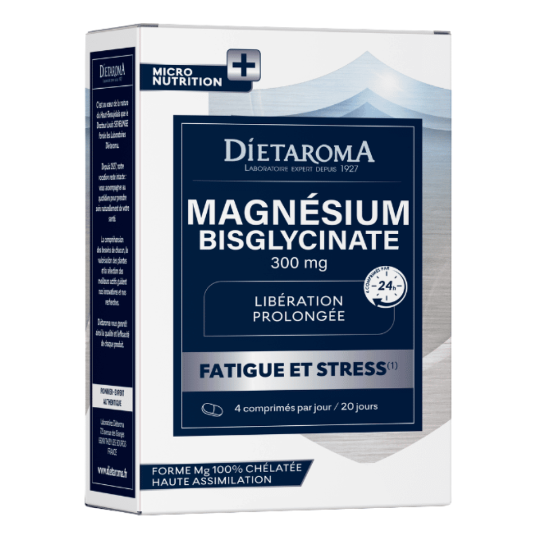 Dietaroma-Magnesium-Bisglycinate-300mg-80comprimes.png Dietaroma Magnesium Bisglycinate 300mg 80 Comprimes – Image 1