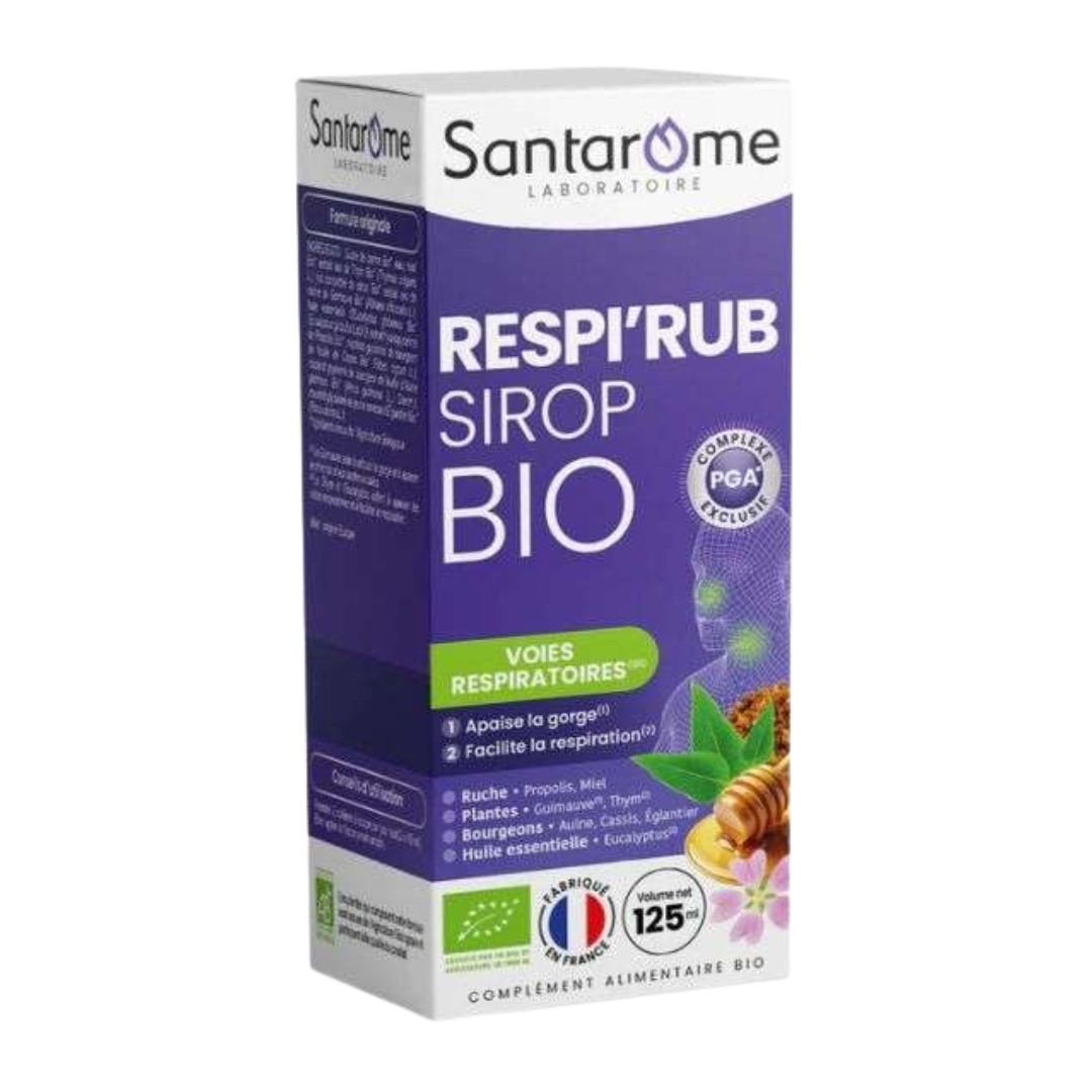 Santarome-Respi-Rub-Sirop-Gorge-Propolis-125ml.png Santarome Respi Rub Sirop Gorge Propolis 125ml – Image 1